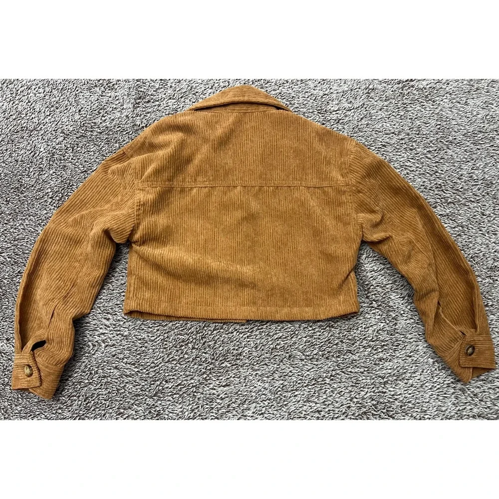 Love Squared Girls Size 7 Brown Corduroy Cropped Jacket Button Front Pockets